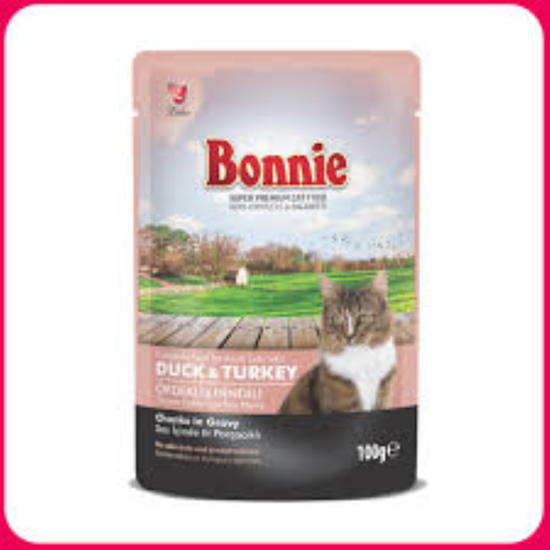 BONNIE CAT WITH DUCK & TURKEY CHUNKSIN GRAVY 85G